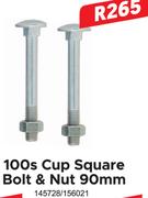 100s Cup Square Bolt & Nut 90mm