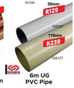 6m UG PVC Pipe 110mm