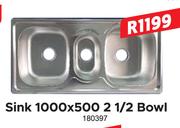 Sink 1000 x 500 2 1/2 Bowl