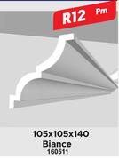 Ceiling Cornices Biance (8m Per Pack)-105 x 105 x 140 Per m