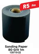 Sanding Paper 80 Grit 1m 139719-22- Per mtr