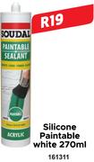 Soudal Silicone Paintable White 270ml 161311