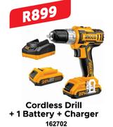 Ingco Cordless Drill + 1 Battery + Charger
