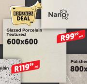 Bonanza Deal Glazed Porcelain Textured 600 x 600- Per sqm