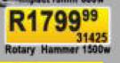 Ingco Rotary Hammer Drill 1500W 31425