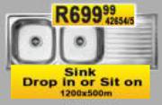 Drop In Or Sit On Sink 1200 x 500mm