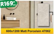 Matt Porcelain Tiles 600 x 1200 47062-Per m2
