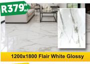 Flair White Glossy Tiles 1200 x 1800-Per m2
