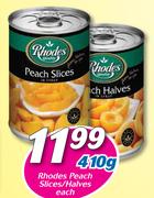 Rhodes Peach Slices/Halves-410g Each