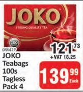 Joko Teabags 100s Tagless Pack 4-Each