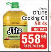 D'Lite Cooking Oil-4 x 5L