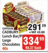 Cadbury Lunch Bar/PS Large Chocolates-40s