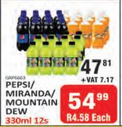 Pepsi/Mirinda/Mountain Dew-12 x 330ml