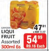 Liqui Fruit Assorted-6s x 300ml