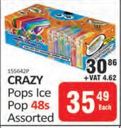 Crazy Pops Ice Pop Assorted-48s Each