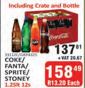 Coke/Fanta/Sprite/Stoney-12 x 1.25L