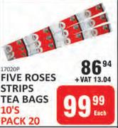 Five Roses Strips Tea Bags 10's-20 Pack