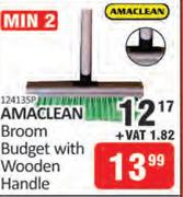 Amaclean Broom Budget With Wooden Handle