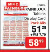 Painblock Tablets Display Card Pack-48s