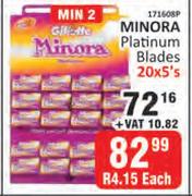Minora Platinum Blades-5 x 20