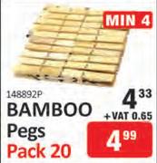 Bamboo Pegs Pack 20