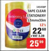 Tape Clear Stationery-12 x 12mm x 33m