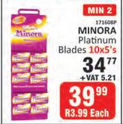 Minora Platinum Blades-5 x 10