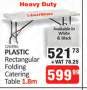 Plastic Rectangular Folding Catering Table 1.8m Heavy Duty