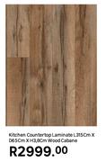Kitchen Countertop Laminate L315cm x D65cm x H3.8cm Wood Cabane