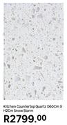 Kitchen Quartz Countertop (Snow Storm)