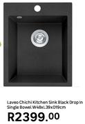 Laveo Chichi Kitchen Sink (Black) Drop In Single Bowl