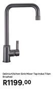 Delinia Kitchen Sink Mixer Tap Indus Titan Brushed
