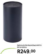 Delinia Knife Block Black W11 x D11 x H21cm
