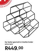 Bar Butler Geometric 6 Bottle Holder Wine Rack