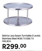 Delinia Lazy Susan Turntable 2 Levels Stainless Steel W26.7 x D26.7 x H16.3cm