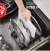 Delinia Pots Pans Lids Organiser Black Metal W19 x D30 x H24cm