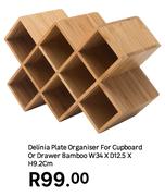 Delinia Plate Orgainser For Cupboard Or Drawer Bamboo W34 x D12.5 x H9.2cm
