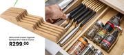 Delinia Knife Drawer Organiser Bamboo W10 x D39 x H5.3cm