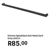 Kitchen Splashback Rail Metal Dark Grey L60cm