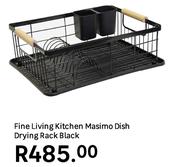 Fine Living Kitchen Masimo Dish Drying Rack Black