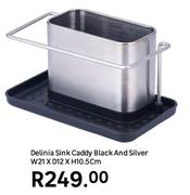 Delinia Sink Caddy Black & Silver W21 x D12 x H10.5cm