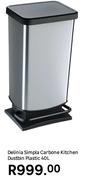 Delinia Simpla Carbone Kitchen Dustbin Plastic 40L