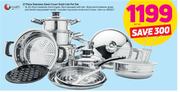 Tissolli 21 Piece Stainless Steel Crown Solid Lids Pot Set-Per Set