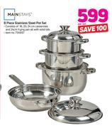 Mainstays 8 Piece Stainless Steel Pot Set