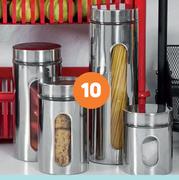 4 Piece Stainless Steel Canisters-Per Pack