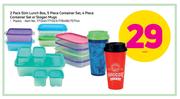2 Pack Slim Lunch Box, 5 Piece Container Set, 4 Piece Container Set Or Slogan Mugs-Each