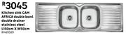 Kitchen Sink CAM AFRICA Double Bowl Double Drainer Stainless Steel 81420529-L150cm X W50cm