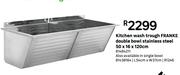 Kitchen Wash Trough FRANKE (Double) Bowl Stainless Steel 81484211-50 x 16 x 120cm