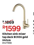 BIJIOU Kitchen Sink Mixer Tap Deck (GOld) H41cm 81477998
