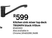 TRIUMPH Kitchen Sink Mixer Tap Deck (Black) H10cm 81483303